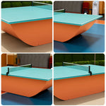 SUNNET 4cm Outdoor Waterproof Ping Pong Table with Robust Base & Free Accessories - Blue and Orange