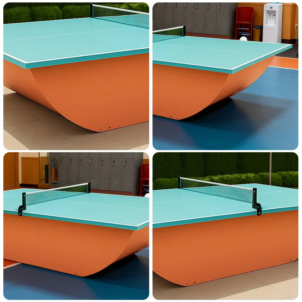 SUNNET 4cm Outdoor Waterproof Ping Pong Table with Robust Base & Free Accessories - Blue and Orange