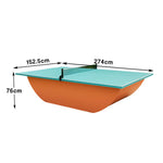 SUNNET 4cm Outdoor Waterproof Ping Pong Table with Robust Base & Free Accessories - Blue and Orange