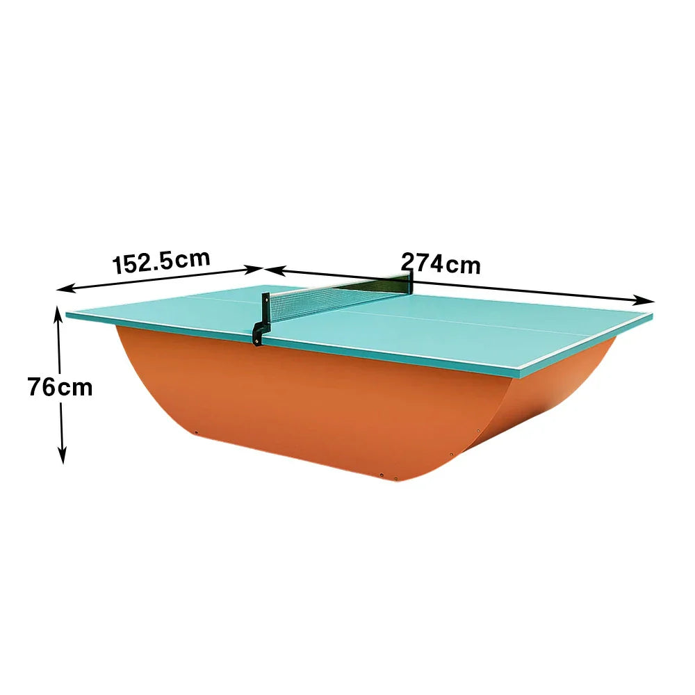 SUNNET 4cm Outdoor Waterproof Ping Pong Table with Robust Base & Free Accessories - Blue and Orange