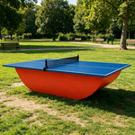 SUNNET 4cm Outdoor Waterproof Table Tennis Table with Reinforced Frame & Free Accessories - Blue and Red