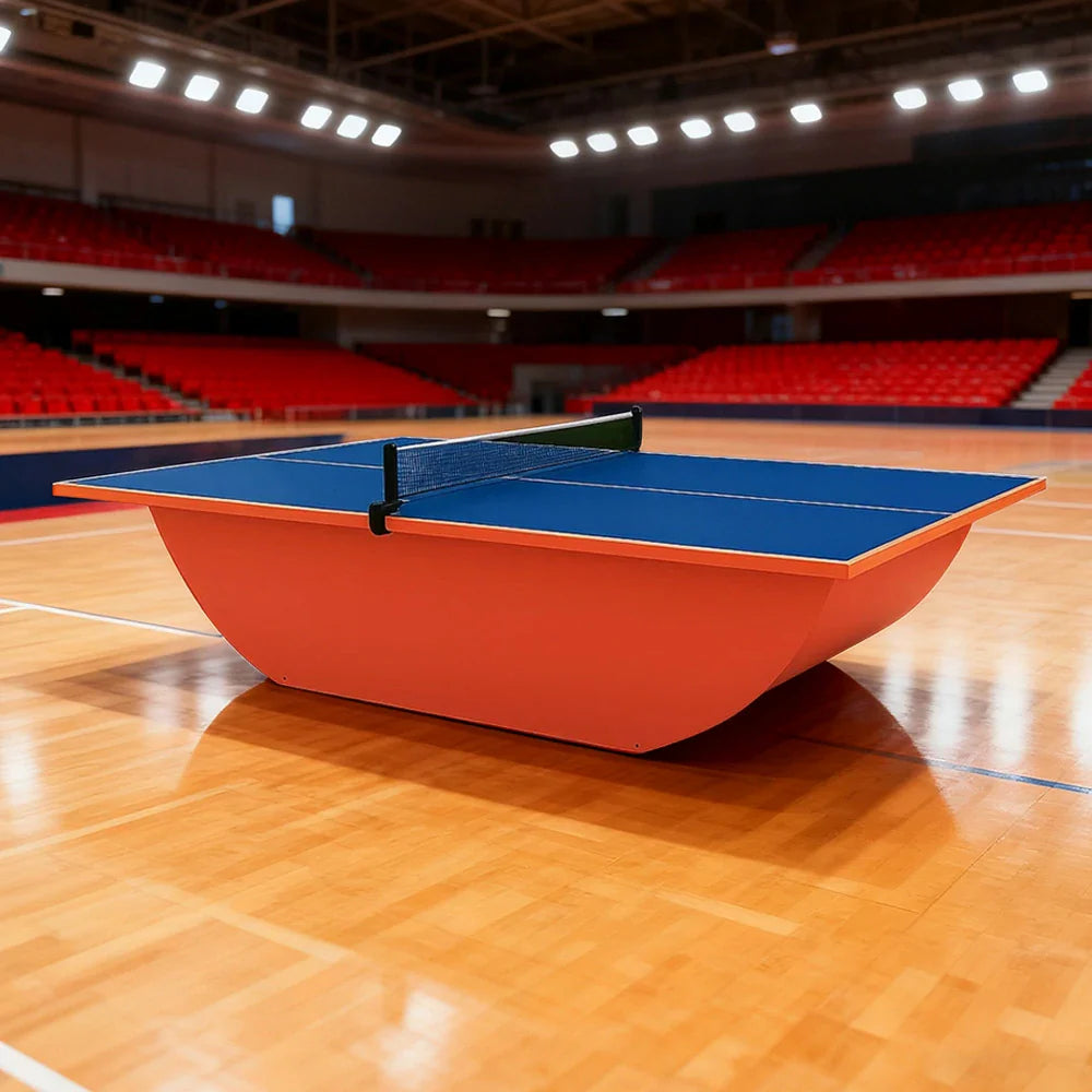 SUNNET 4cm Outdoor Waterproof Table Tennis Table with Reinforced Frame & Free Accessories - Blue and Red