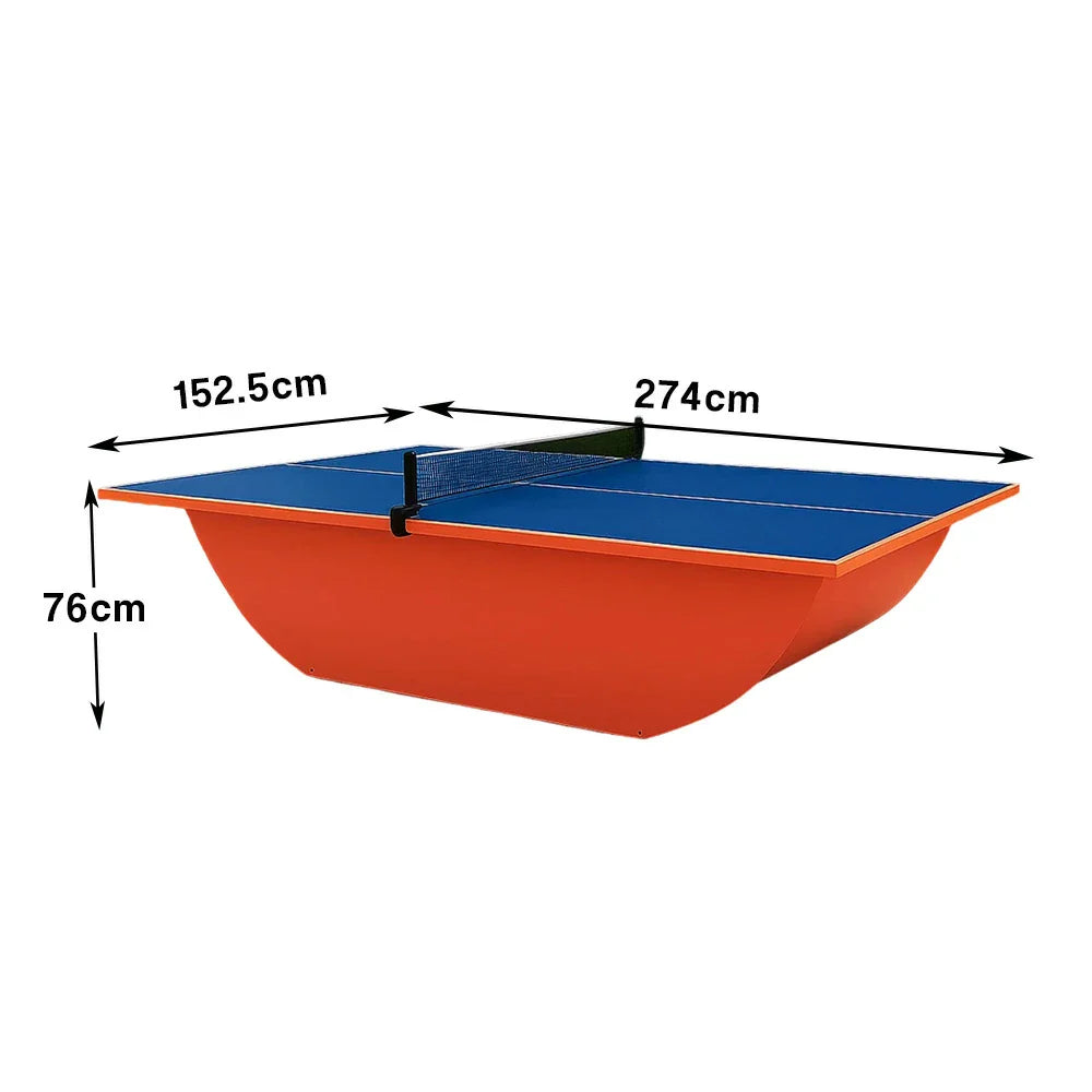 SUNNET 4cm Outdoor Waterproof Table Tennis Table with Reinforced Frame & Free Accessories - Blue and Red