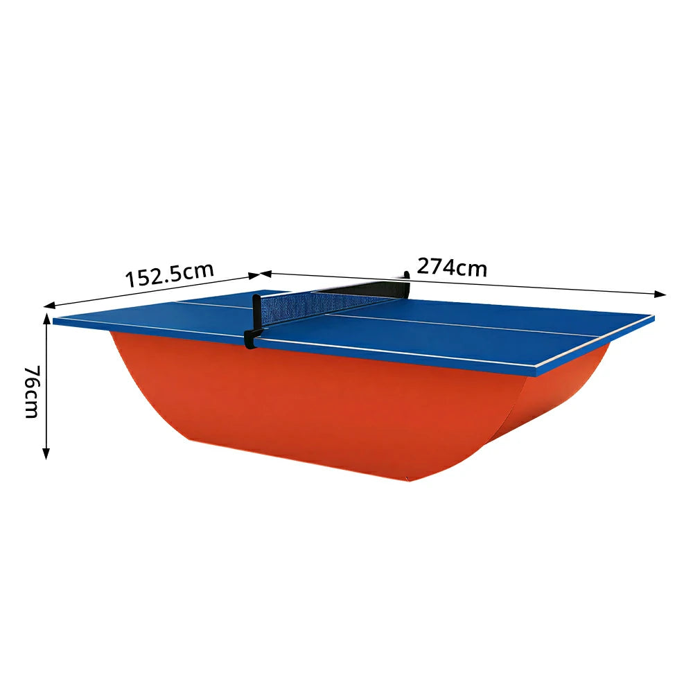 SUNNET 4cm Outdoor Waterproof Table Tennis Table with Reinforced Frame & Free Accessories - Blue and Red
