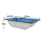 SUNNET 4cm Outdoor Waterproof Table Tennis Table with Heavy-Duty Base & Free Accessories - Blue and White