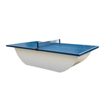 SUNNET 4cm Outdoor Waterproof Table Tennis Table with Heavy-Duty Base & Free Accessories - Blue and White