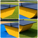SUNNET 4cm Outdoor Waterproof Table Tennis Table with Stable Base & Free Accessories - Blue and Yellow