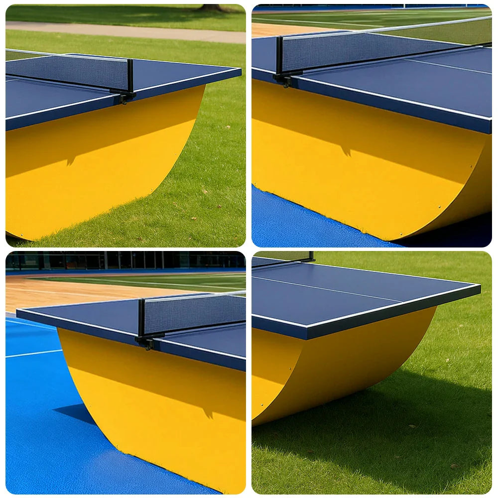 SUNNET 4cm Outdoor Waterproof Table Tennis Table with Stable Base & Free Accessories - Blue and Yellow