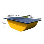 SUNNET 4cm Outdoor Waterproof Table Tennis Table with Stable Base & Free Accessories - Blue and Yellow