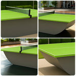 SUNNET 4cm Outdoor Waterproof Ping Pong Table with Stable Frame & Free Accessories - Green and Grey