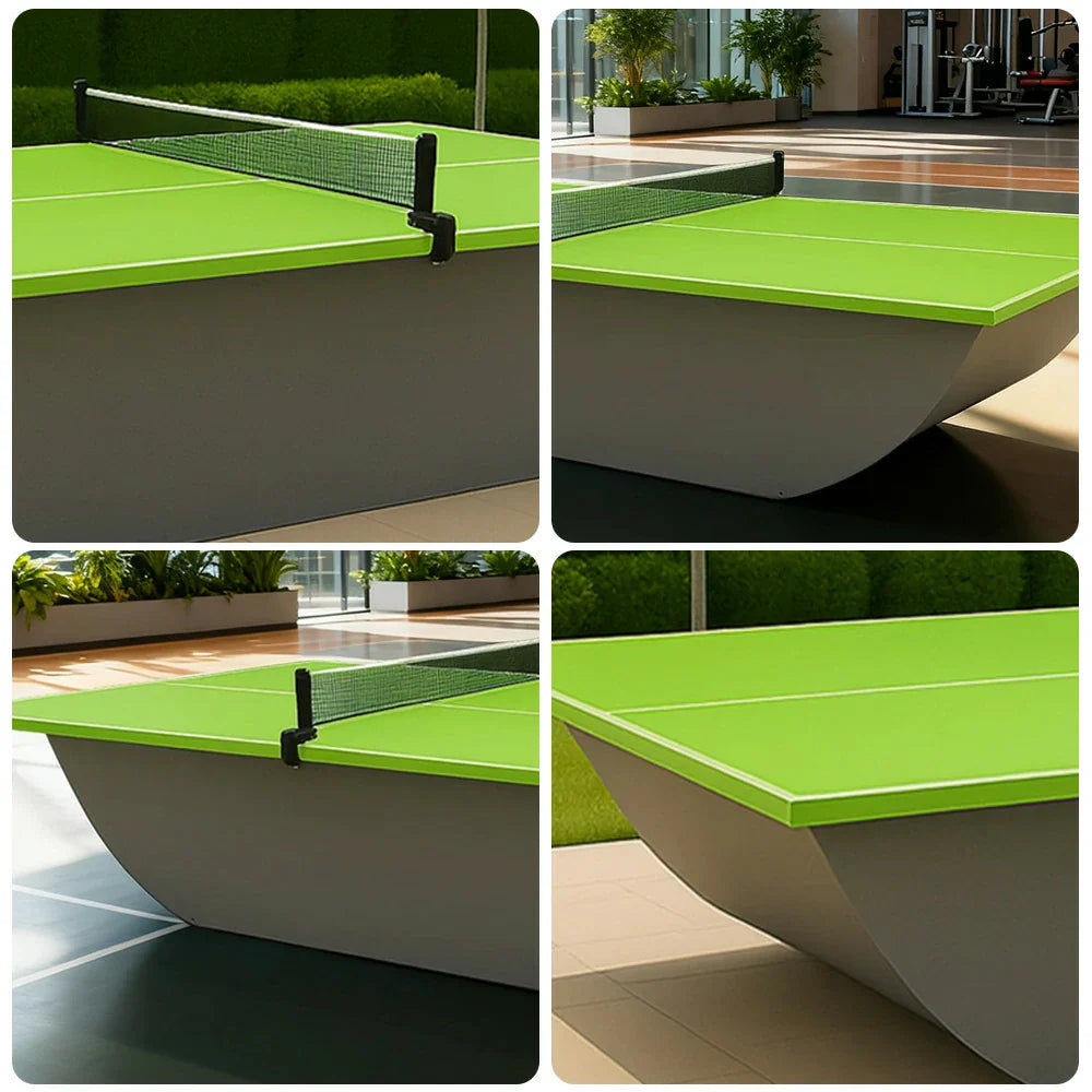 SUNNET 4cm Outdoor Waterproof Ping Pong Table with Stable Frame & Free Accessories - Green and Grey