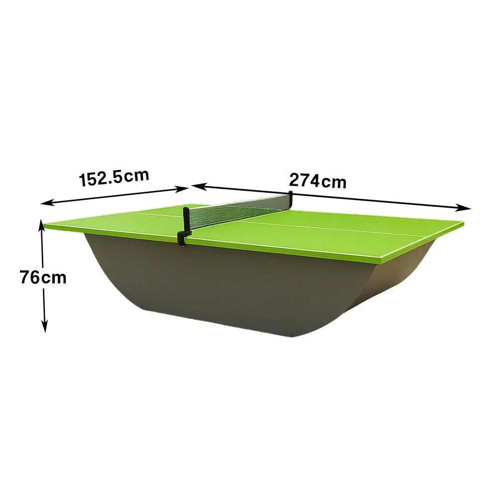 SUNNET 4cm Outdoor Waterproof Ping Pong Table with Stable Frame & Free Accessories - Green and Grey