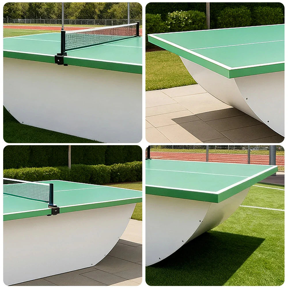 SUNNET 4cm Outdoor Waterproof Ping Pong Table with Sturdy Base & Free Accessories - Green and White