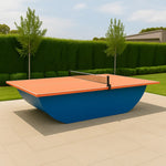 SUNNET 4cm Outdoor Waterproof Ping Pong Table with Durable Base & Free Accessories - Orange and Blue