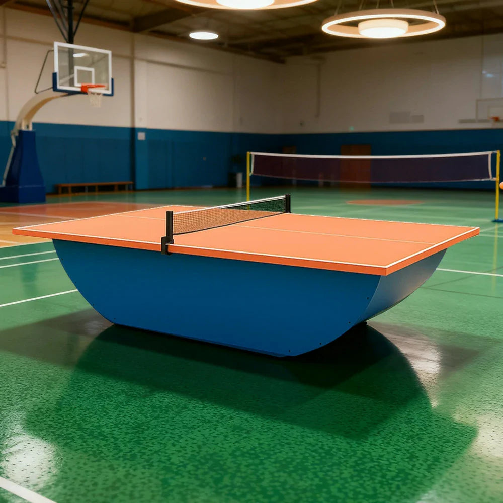 SUNNET 4cm Outdoor Waterproof Ping Pong Table with Durable Base & Free Accessories - Orange and Blue