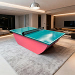 SUNNET 4cm Outdoor Waterproof Table Tennis Table with Heavy-Duty Base & Free Accessories - Pink