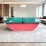 SUNNET 4cm Outdoor Waterproof Table Tennis Table with Heavy-Duty Base & Free Accessories - Pink