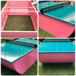 SUNNET 4cm Outdoor Waterproof Table Tennis Table with Heavy-Duty Base & Free Accessories - Pink