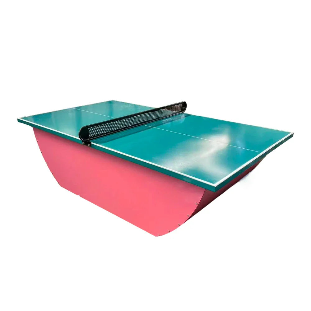 SUNNET 4cm Outdoor Waterproof Table Tennis Table with Heavy-Duty Base & Free Accessories - Pink