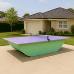 SUNNET 4cm Outdoor Waterproof Ping Pong Table with Solid Base & Free Accessories - Purple and Green