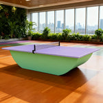 SUNNET 4cm Outdoor Waterproof Ping Pong Table with Solid Base & Free Accessories - Purple and Green