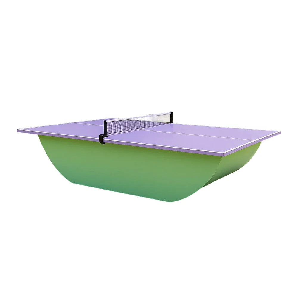 SUNNET 4cm Outdoor Waterproof Ping Pong Table with Solid Base & Free Accessories - Purple and Green