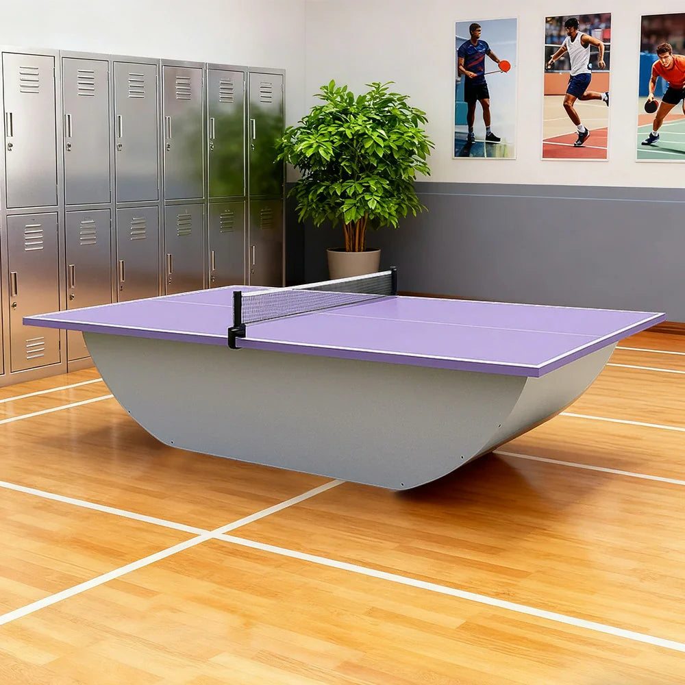 SUNNET 4cm Outdoor Waterproof Table Tennis Table with Durable Base & Free Accessories - Purple and White