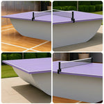 SUNNET 4cm Outdoor Waterproof Table Tennis Table with Durable Base & Free Accessories - Purple and White