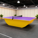 SUNNET 4cm Outdoor Waterproof Ping Pong Table with Heavy-Duty Frame & Free Accessories - Purple and Yellow