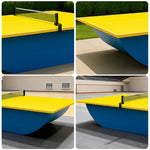 SUNNET 4cm Outdoor Waterproof Ping Pong Table with Reinforced Frame & Free Accessories - Yellow and Blue