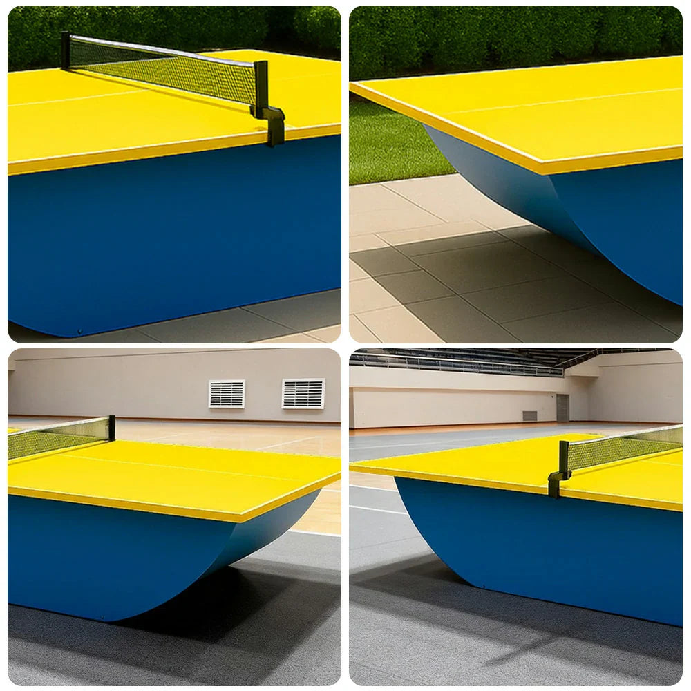 SUNNET 4cm Outdoor Waterproof Ping Pong Table with Reinforced Frame & Free Accessories - Yellow and Blue