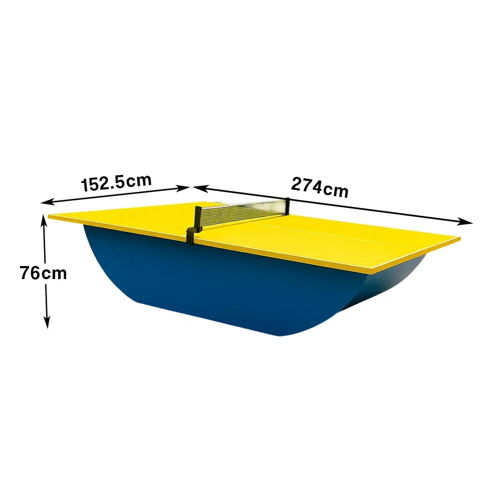 SUNNET 4cm Outdoor Waterproof Ping Pong Table with Reinforced Frame & Free Accessories - Yellow and Blue