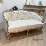 LIVARA Two-seater Sofa Solid Wood w/Cushion