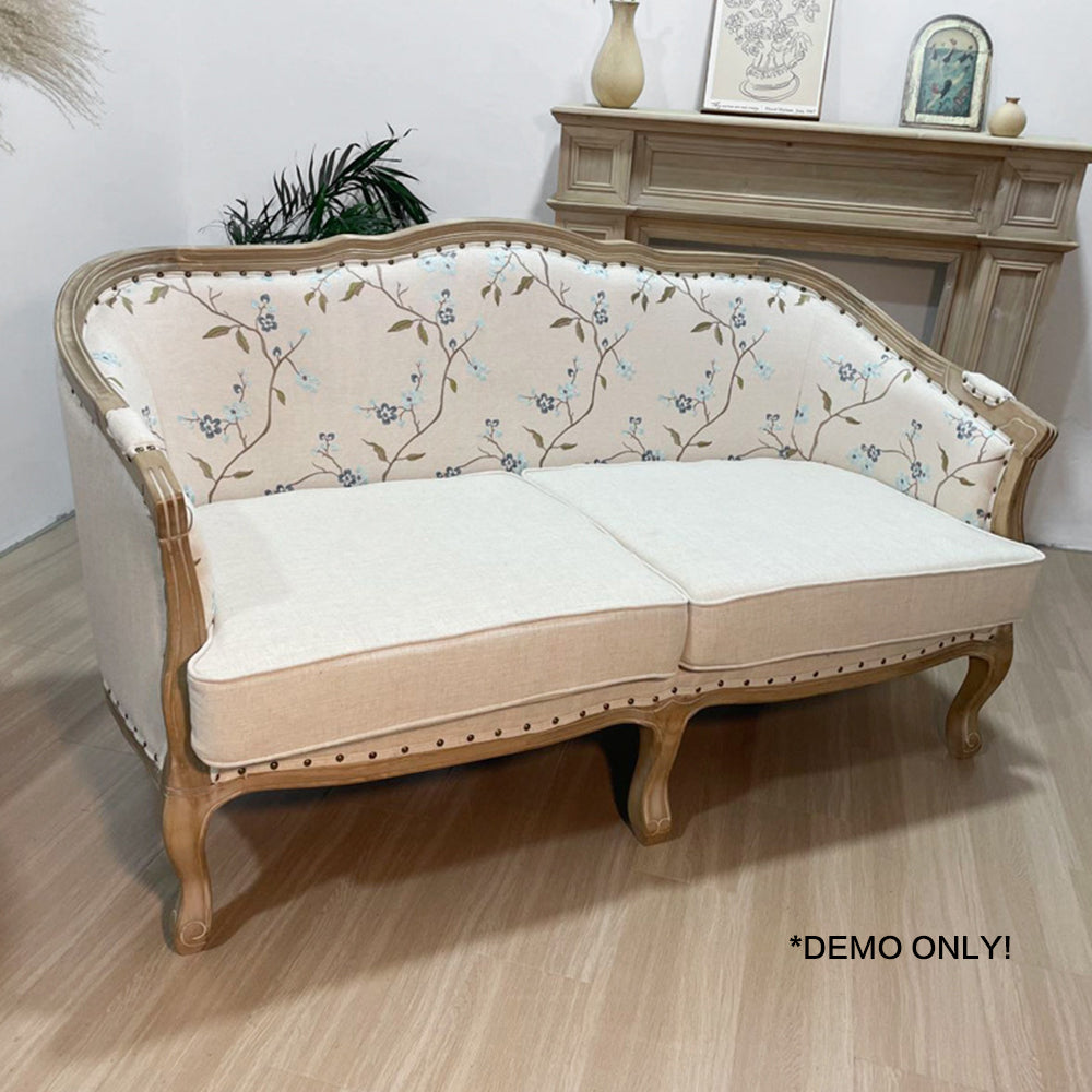 LIVARA Two-seater Sofa Solid Wood w/Cushion