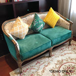 LIVARA Two-seater Sofa Solid Wood w/Cushion