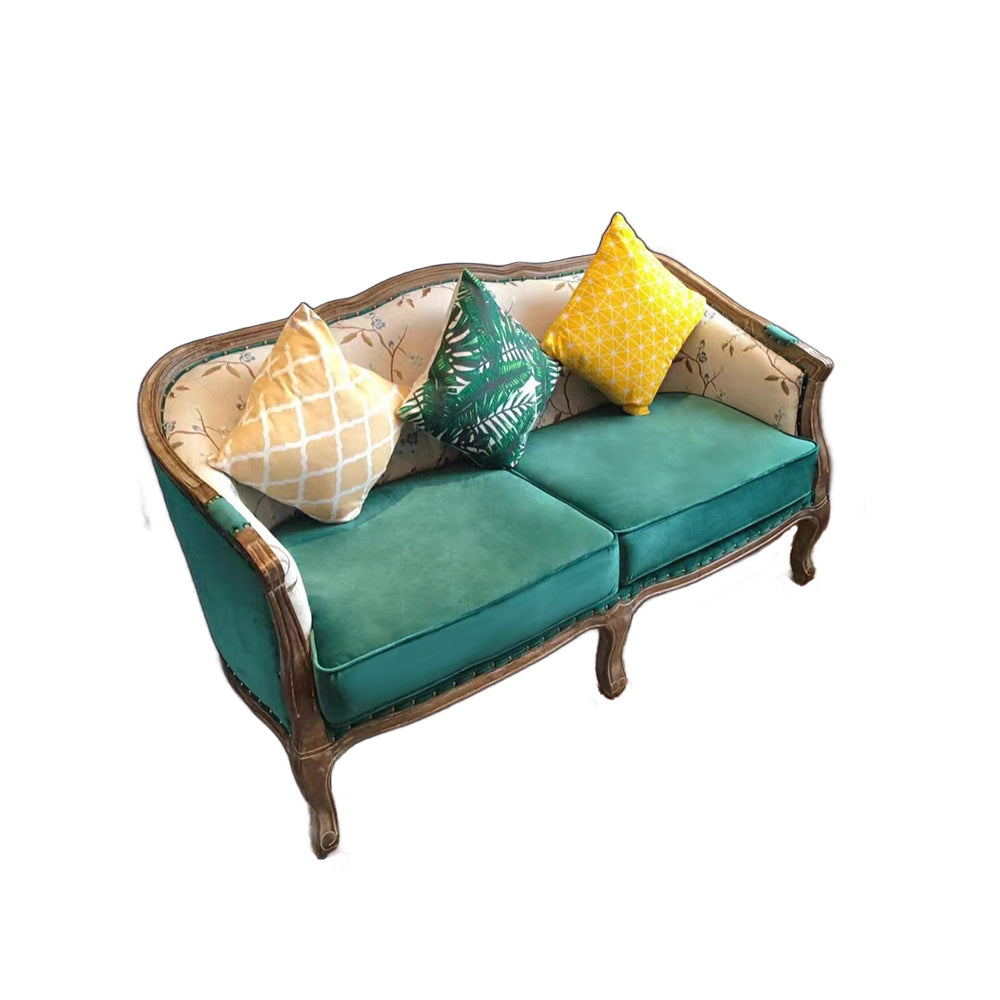 LIVARA Two-seater Sofa Solid Wood w/Cushion