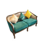 LIVARA Two-seater Sofa Solid Wood w/Cushion