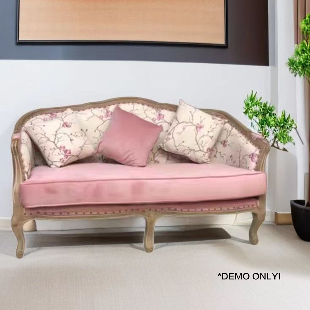 LIVARA Two-seater Sofa Solid Wood w/Cushion