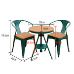 SOLARA 3-Piece Frame Table Chair with + 2 and Chairs PS Wood,1 Outdoor Table Set for Iron Green - Patio Use