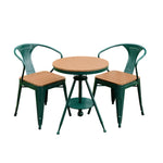 SOLARA 3-Piece Frame Table Chair with + 2 and Chairs PS Wood,1 Outdoor Table Set for Iron Green - Patio Use