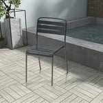 SOLARA Gray Iron Construction Indoor or Outdoor Metal for Durable Chair Use