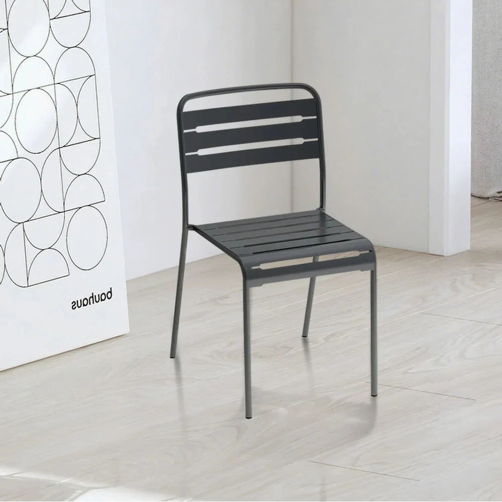 SOLARA Gray Iron Construction Indoor or Outdoor Metal for Durable Chair Use