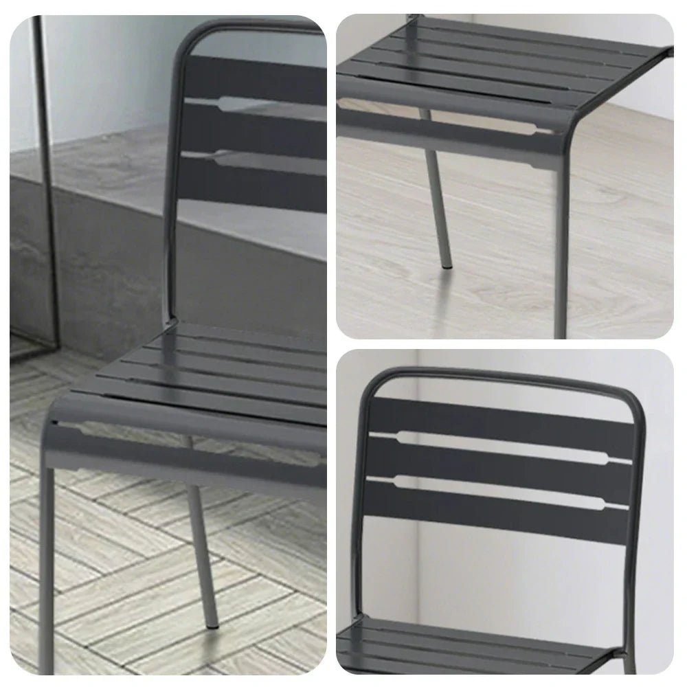 SOLARA Gray Iron Construction Indoor or Outdoor Metal for Durable Chair Use