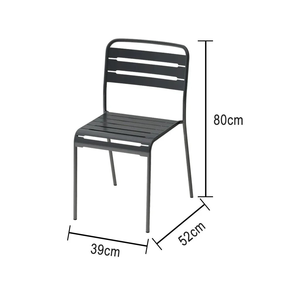 SOLARA Gray Iron Construction Indoor or Outdoor Metal for Durable Chair Use