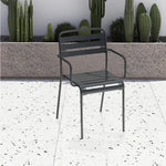 SOLARA Gray Iron Construction Indoor or Outdoor Metal for Durable Chair Use