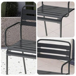 SOLARA Gray Iron Construction Indoor or Outdoor Metal for Durable Chair Use