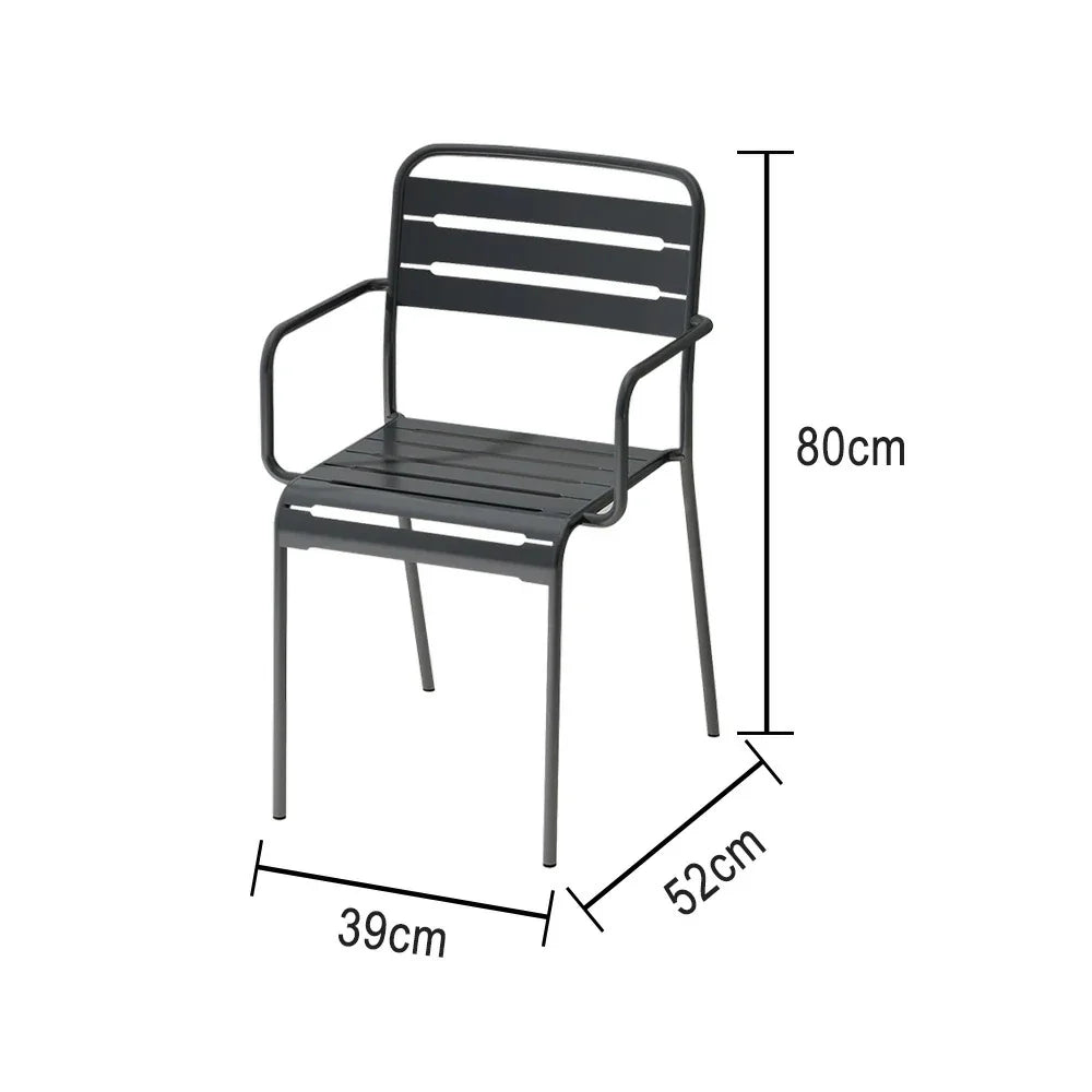 SOLARA Gray Iron Construction Indoor or Outdoor Metal for Durable Chair Use