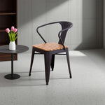 SOLARA Outdoor Iron Durable Weather-Resistant Chair - with Sturdy Black PS Wood Construction, Frame Welded Seat, Design