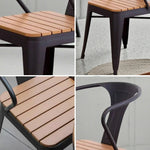 SOLARA Outdoor Iron Durable Weather-Resistant Chair - with Sturdy Black PS Wood Construction, Frame Welded Seat, Design