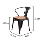 SOLARA Outdoor Iron Durable Weather-Resistant Chair - with Sturdy Black PS Wood Construction, Frame Welded Seat, Design